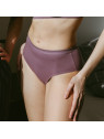 lot de 3 slips femme coupe standard 1 lila 1 mauve et 1 à fleurs lila et mauve