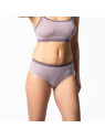 lot de 3 slips femme coupe standard 1 lila 1 mauve et 1 à fleurs lila et mauve