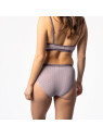 lot de 3 slips femme coupe standard 1 lila 1 mauve et 1 à fleurs lila et mauve