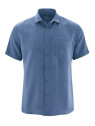 chemisette homme en chanvre couleur bleu lavande