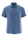 chemisette homme en chanvre couleur bleu lavande