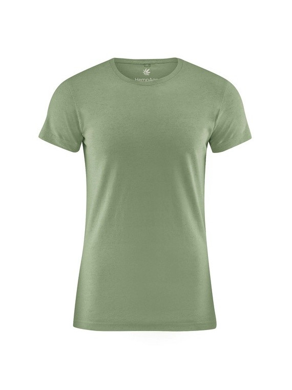 tee-shirt homme col rond en chanvre et coton bio hempage vert cactus