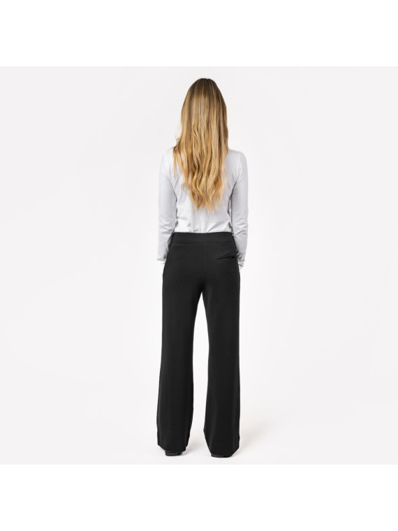 Pantalon Large pour Femme Noir en Coton Bio Gris - Livingcrafts