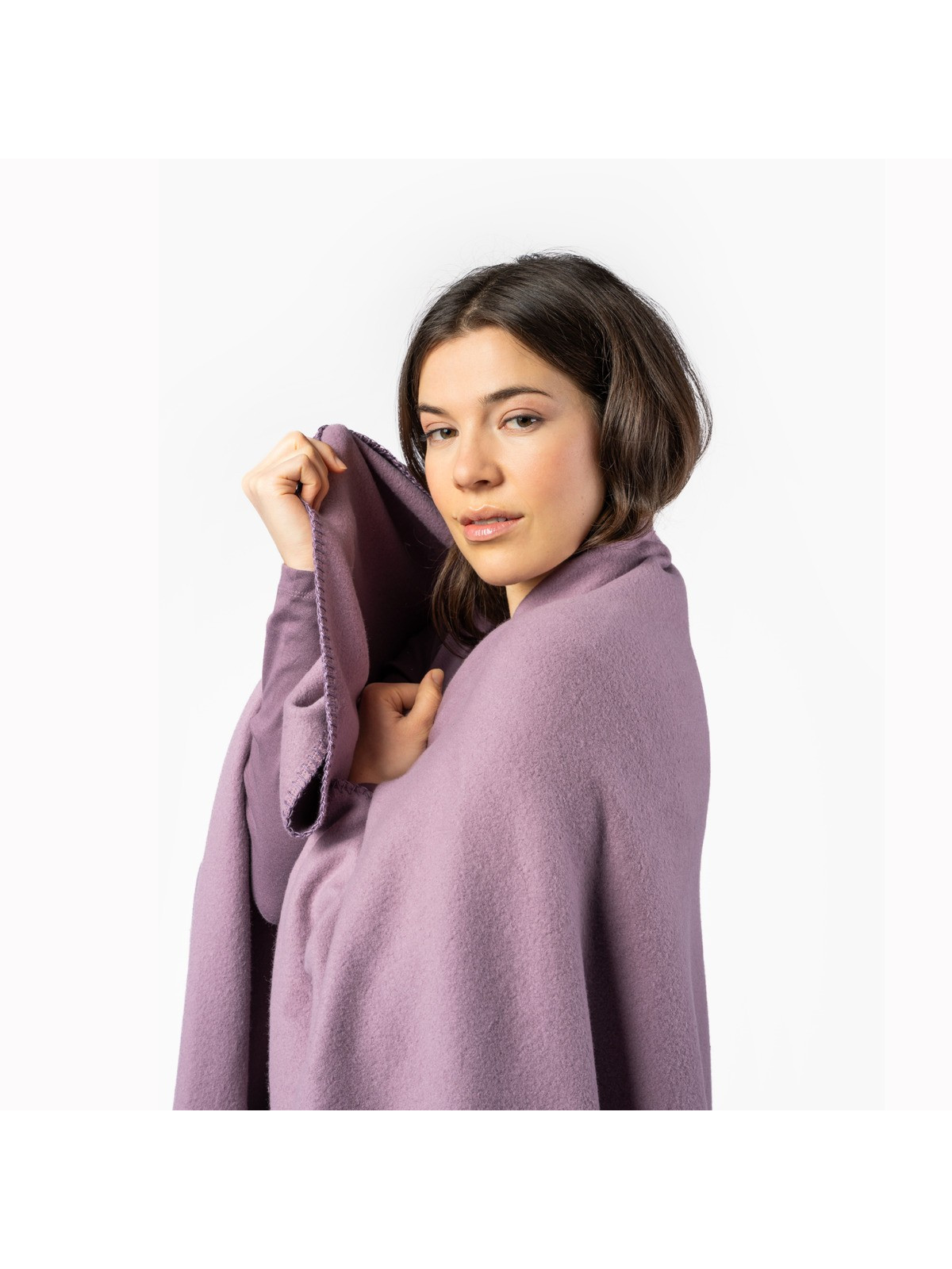 plaid polaire coton bio couleur lila