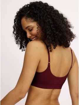 bralette en tencel couleur bordeaux
