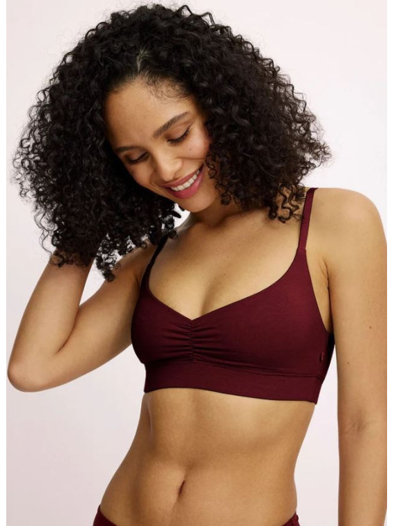 bralette en tencel couleur bordeaux