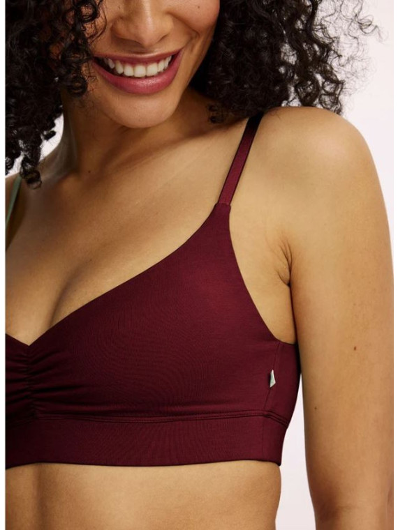 bralette en tencel couleur bordeaux