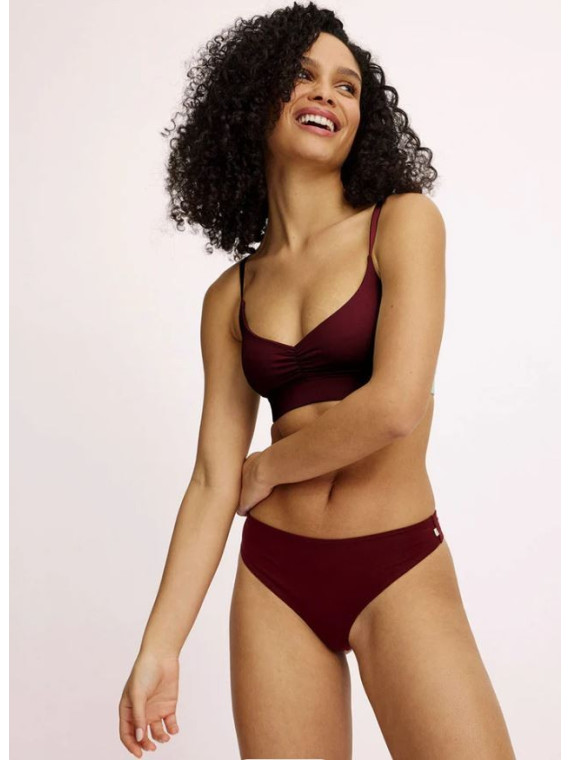 bralette en tencel couleur bordeaux