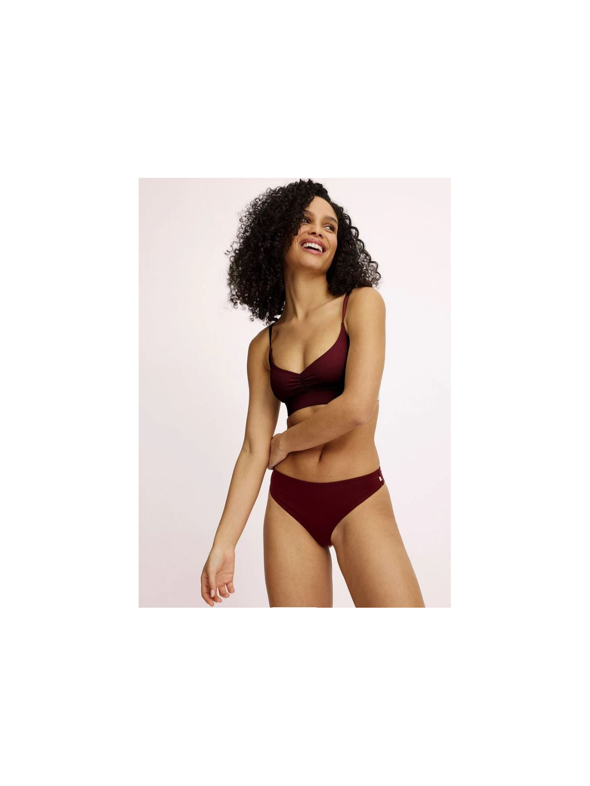bralette en tencel couleur bordeaux