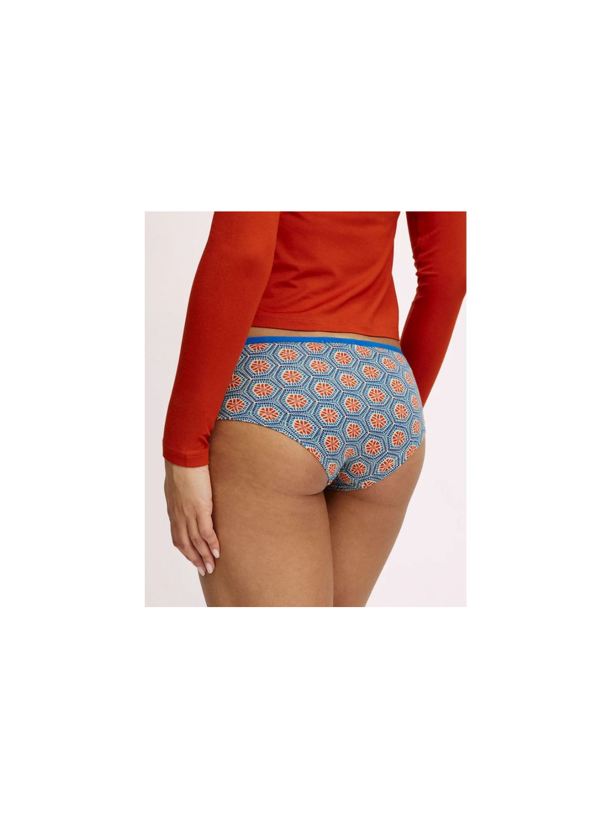 panty imprimé mosaique bleu