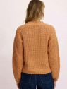 gilet orange chiné avec col et poches