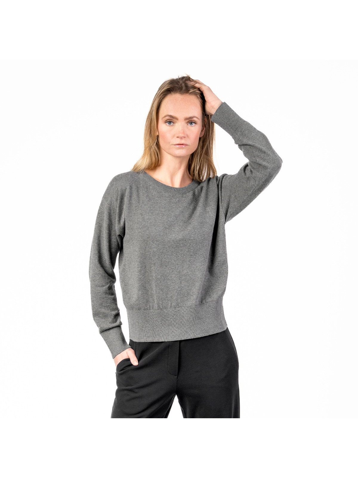 pull ample femme gris