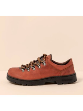 chaussures à lacets style rando couleur brique