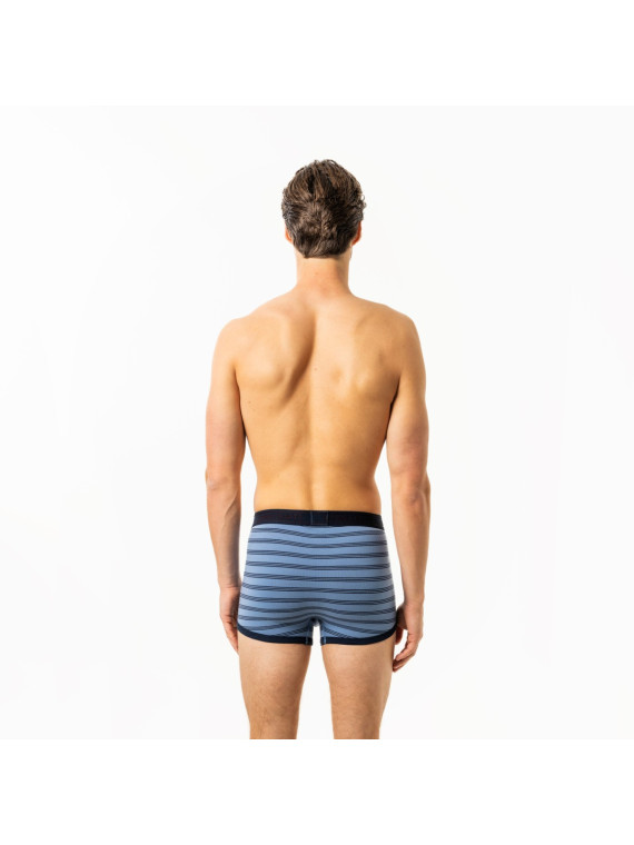 lot 1 boxer marine et 1 bleu rayé marine