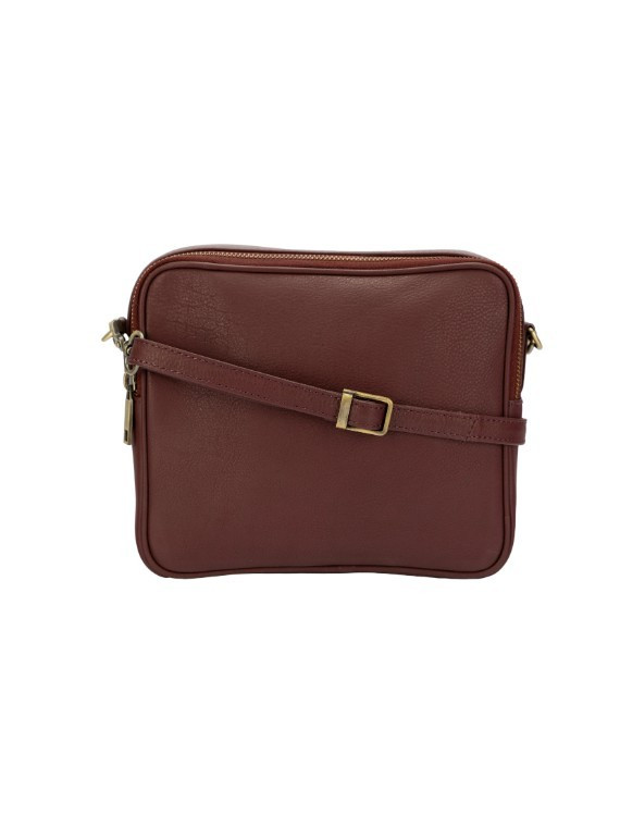 sac à main rectangulaire en cuir violet foncé