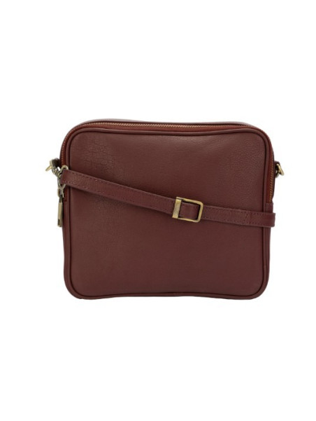 sac à main rectangulaire en cuir violet foncé