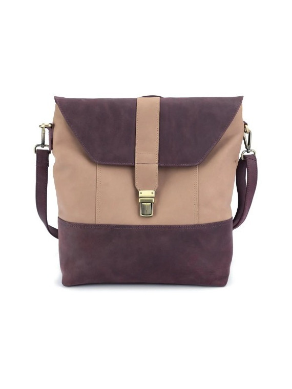 sac à dos bicolore beige et violet