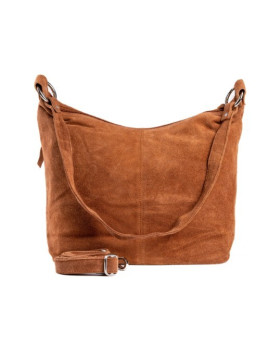 grand sac en cuir velours marron