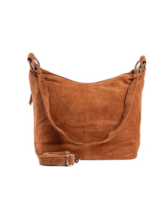 grand sac en cuir velours marron