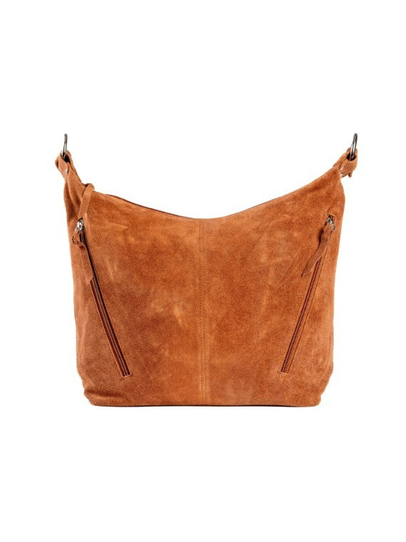 grand sac en cuir velours marron