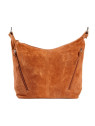 grand sac en cuir velours marron