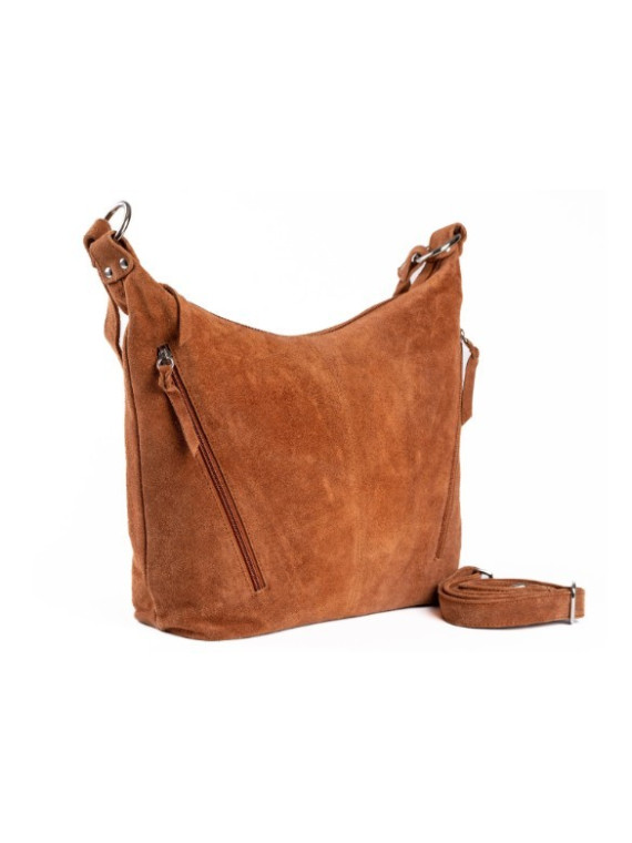 grand sac en cuir velours marron