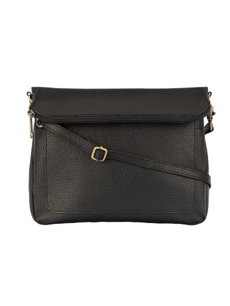 sac rectangulaire en cuir noir