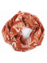 tour de cou en laine orange motifs floraux