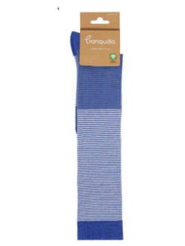 Chaussettes Hautes en coton bio bleu