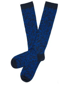 Chaussettes Hautes en coton bio bleu encre