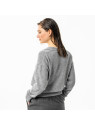 pull femme col polo coupe ample gris clair