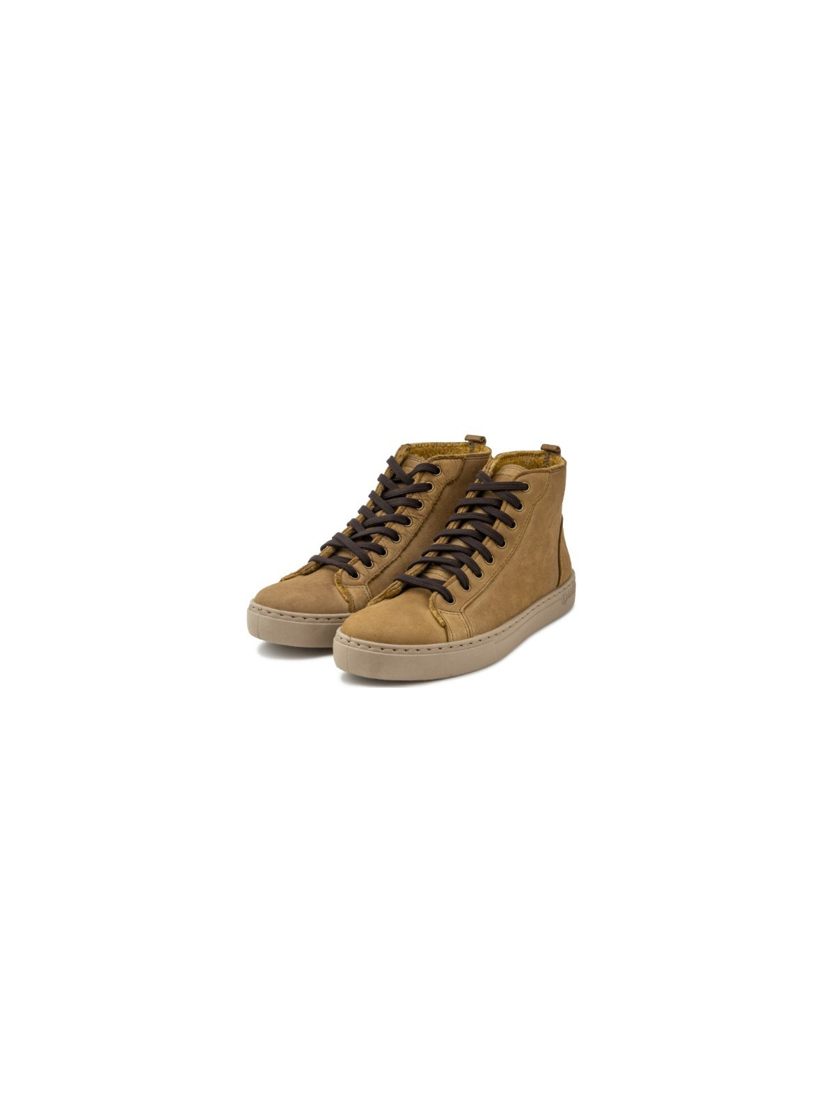 chaussures montantes à lacets en nubuck couleur ocre