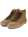 chaussures montantes à lacets en nubuck couleur ocre