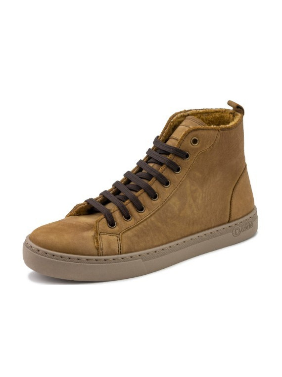 chaussures montantes à lacets en nubuck couleur ocre