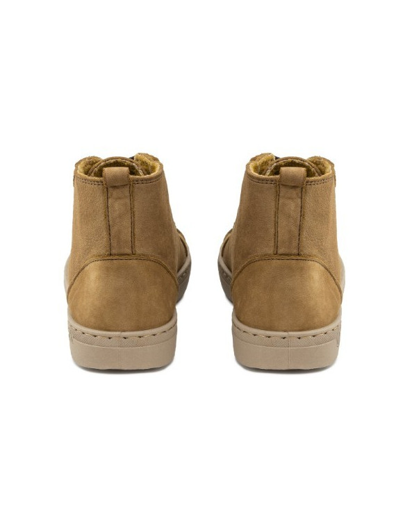 chaussures montantes à lacets en nubuck couleur ocre