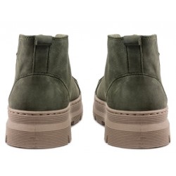 chaussures montantes fourrées vert forêt semelles crantées caoutchouc