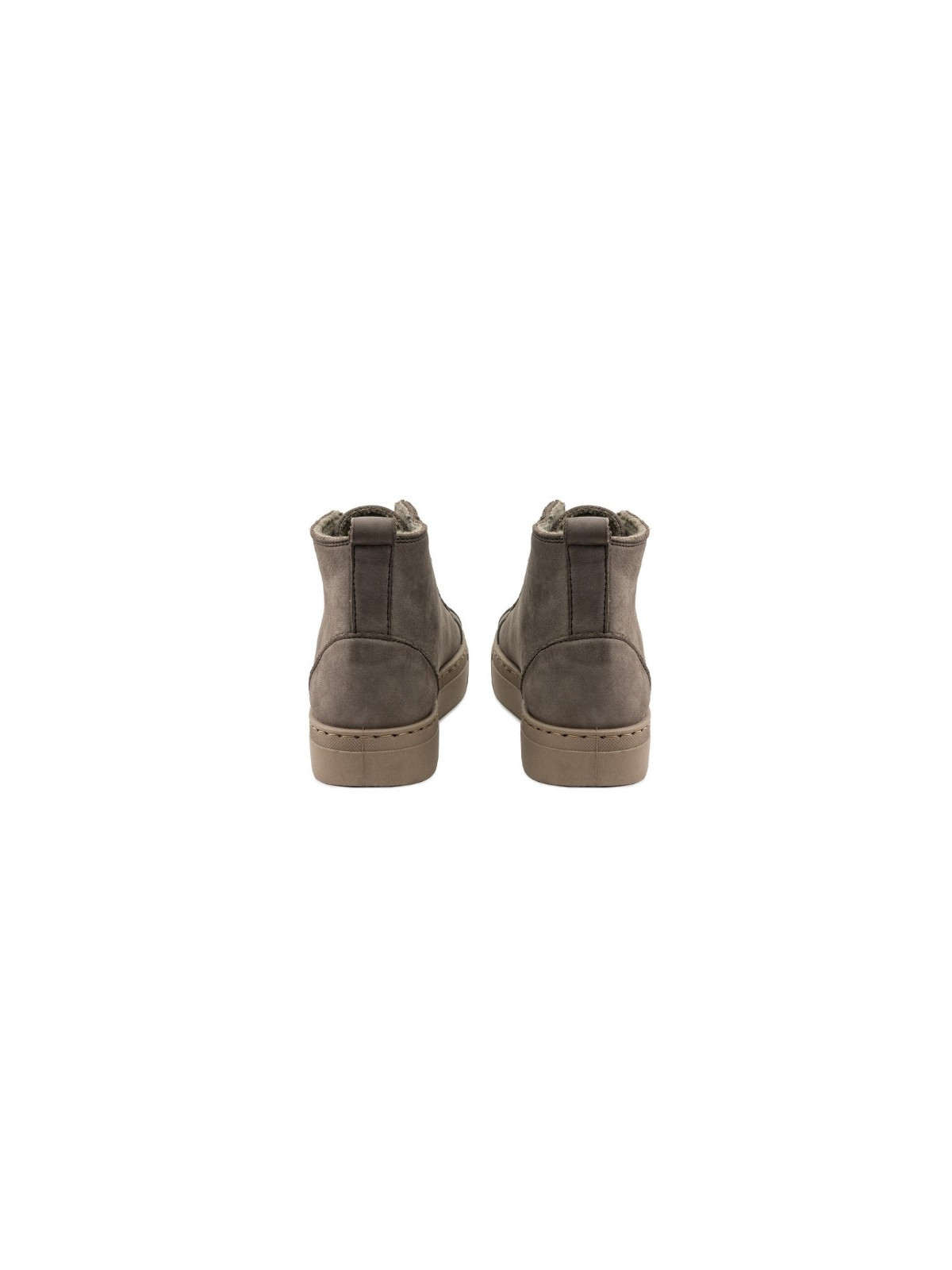 chaussures montantes fourrées laine à lacet couleur gris/taupe