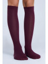 chaussettes hauteur genoux couleur aubergine