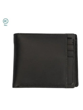 Portefeuille Noir en Cuir de Vachette, Commerce Equitable - El Puente