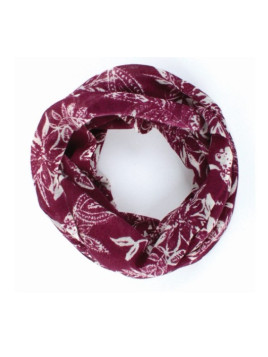 tour de cou couleur prune avec fleurs plus claires