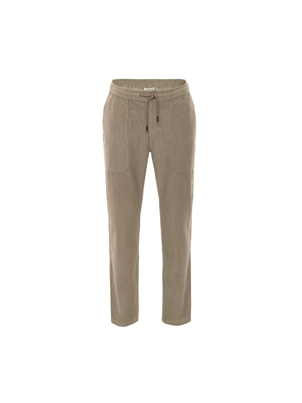 pantalon cargo velours côtelé beige taille élastique