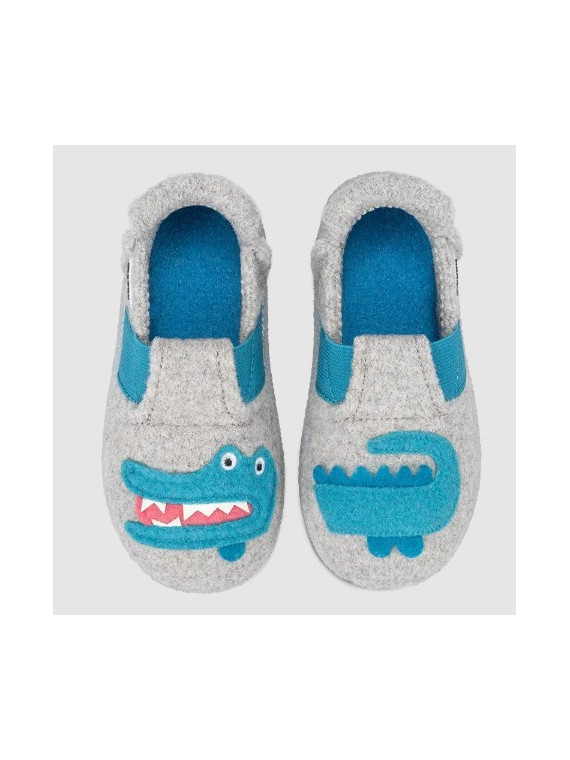 Chaussons pour Enfant en Laine Motif Crocodile - Nanga