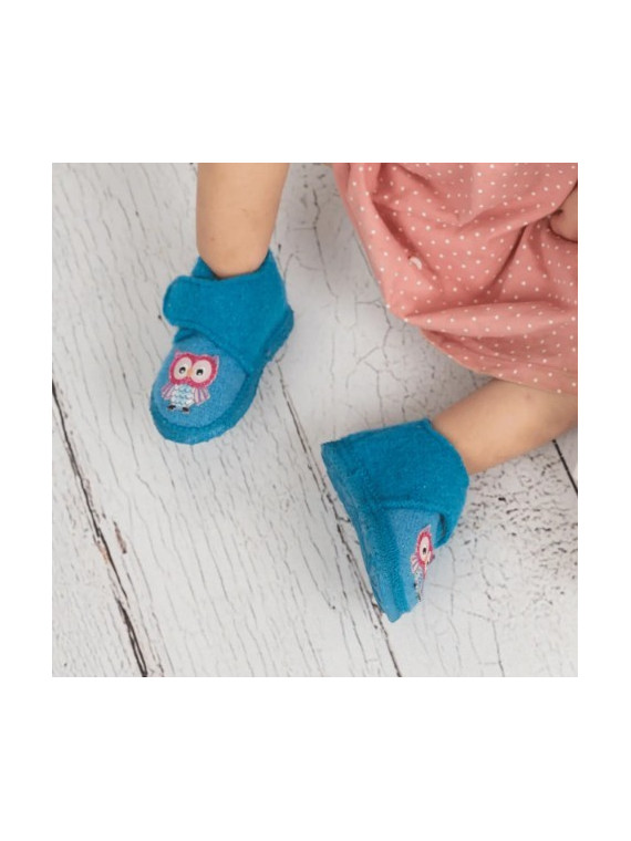 Chaussons Bébé en Pure Laine Motifs Chouette - Nanga