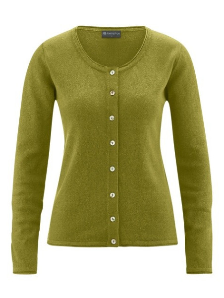 gilet vert pâturage col rond boutons en nacre
