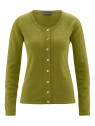 gilet vert pâturage col rond boutons en nacre