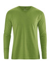tee-shirt manches longues col rond pour homme en chanvre et coton bio vert fougère