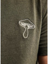 tee-shirt manches courtes homme kaki avec broderie champignon sur la poitrine