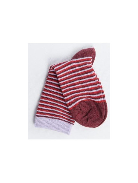 chaussettes pour enfants rayées bordeaux et lila