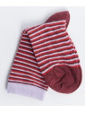 chaussettes pour enfants rayées bordeaux et lila