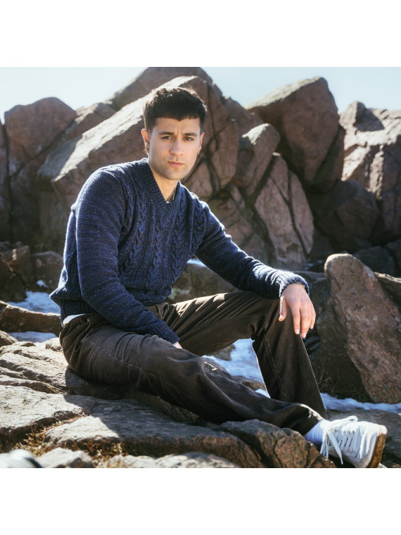 Pull pour Homme en Laine et Coton Biologiques - Livingcrafts